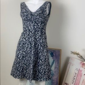 Nanette Lepore Cotton Silk Black White Dress